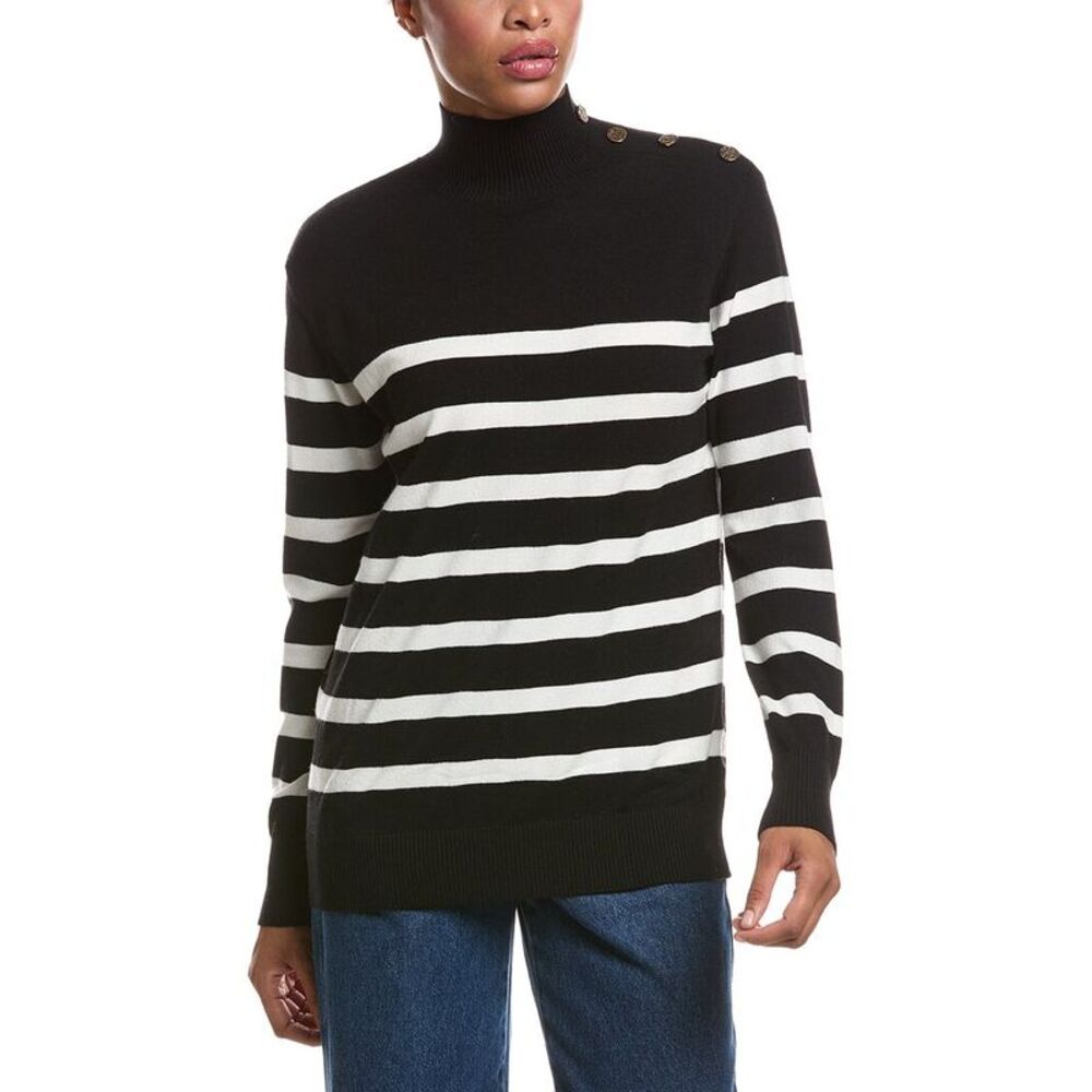 Joseph A. Womens Mock Neck Sweater, Black